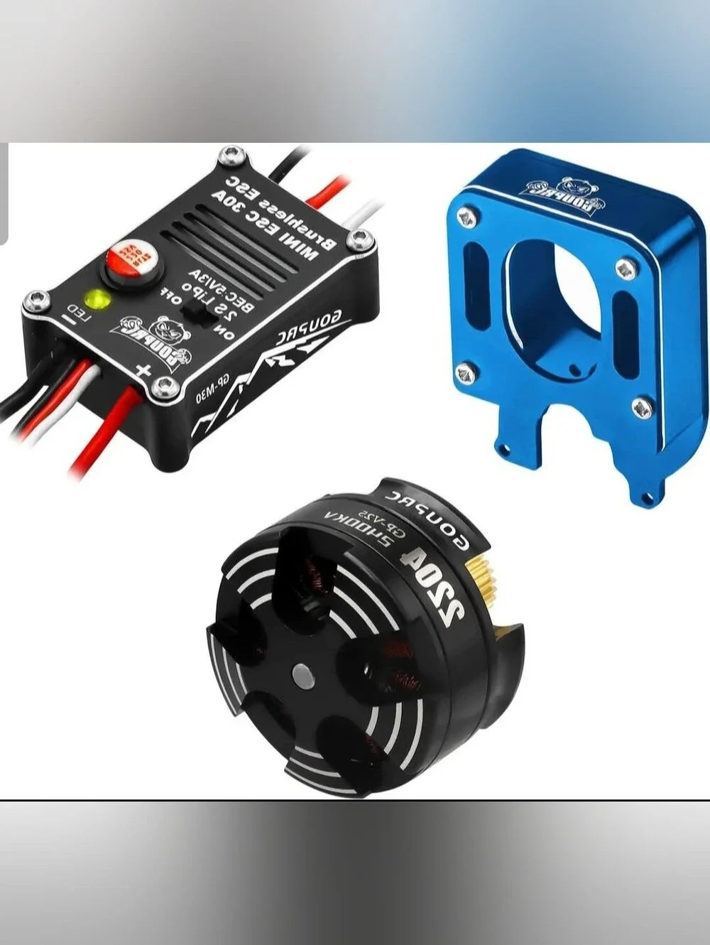 Brushless Motor and ESC Kit - Black and Blue - New